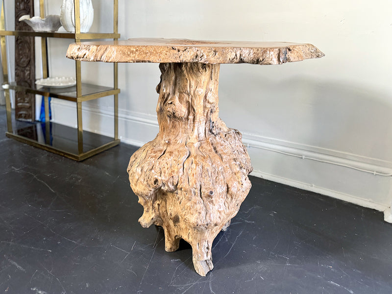 A Naturalistic Early 20th C Burr Elm Centre Table