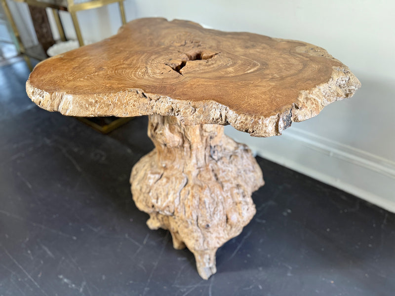 A Naturalistic Early 20th C Burr Elm Centre Table