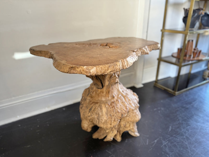 A Naturalistic Early 20th C Burr Elm Centre Table