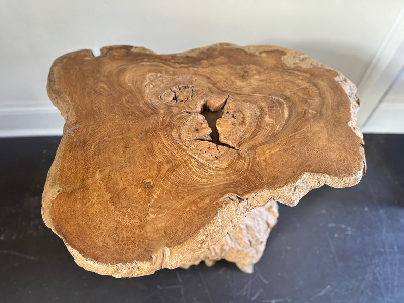 A Naturalistic Early 20th C Burr Elm Centre Table