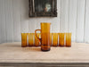 A 1970's French Set of Orange Bubble Glass Tumblers & Jug