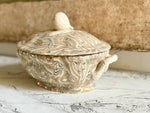 Vintage Pichon d'Uzes Marbled Ceramic Lidded Serving Dish