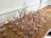 A Set of Signed 1960's Biot Pale Pink Wine & Champage Glasses & Decanter