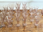 A Set of Signed 1960's Biot Pale Pink Wine & Champage Glasses & Decanter