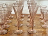 A Set of Signed 1960's Biot Pale Pink Wine & Champage Glasses & Decanter