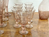 A Set of Signed 1960's Biot Pale Pink Wine & Champage Glasses & Decanter