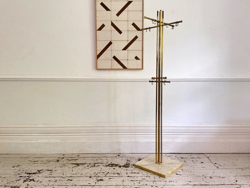 A 1960's Renato Zevi Brass Plated & Marble Coat Stand