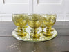 A Set of 9 Vintage Green Biot Wine Glasses