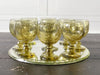 A Set of 9 Vintage Green Biot Wine Glasses