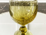 A Set of 9 Vintage Green Biot Wine Glasses