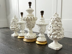 A Pair of 1960's White Manises Table Lights