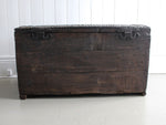 A Late 16th C Leather Bound Brass Studded Travelling Trunk