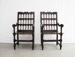 A Pair of 17th Century Italian Walnut Armchairs