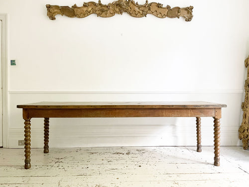 A Late 17th C French Oak Barley Twist Dining Table