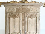 An 18th Century Bleached Oak Marriage Armoire with Beautiful Carving