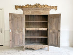 An 18th Century Bleached Oak Marriage Armoire with Beautiful Carving