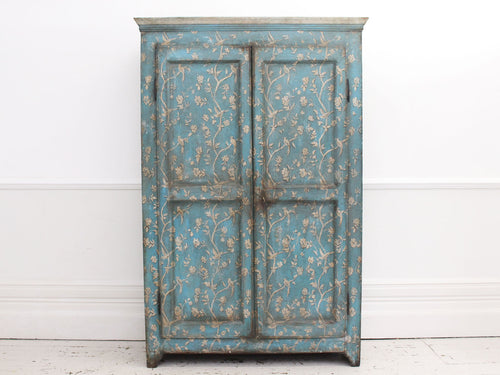 A Late 18th Century North Italian Blue & White Painted Cupboard