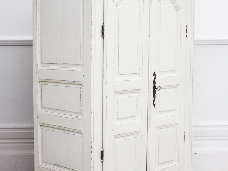 A Petite 18th Century White Painted French Cupboard