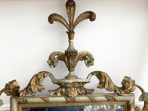 An 18th C Florentine Polychrome Giltwood Mirror