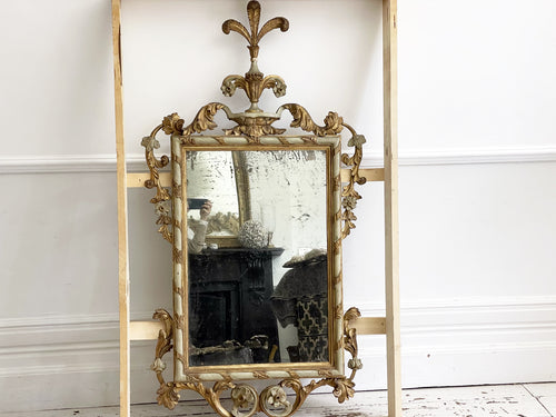 An 18th C Florentine Polychrome Giltwood Mirror