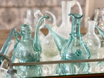 Exquisite Hand Blown 18th Century French Pair of Green Glass Oil Vessels