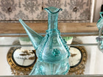 Exquisite Hand Blown 18th Century French Pair of Green Glass Oil Vessels