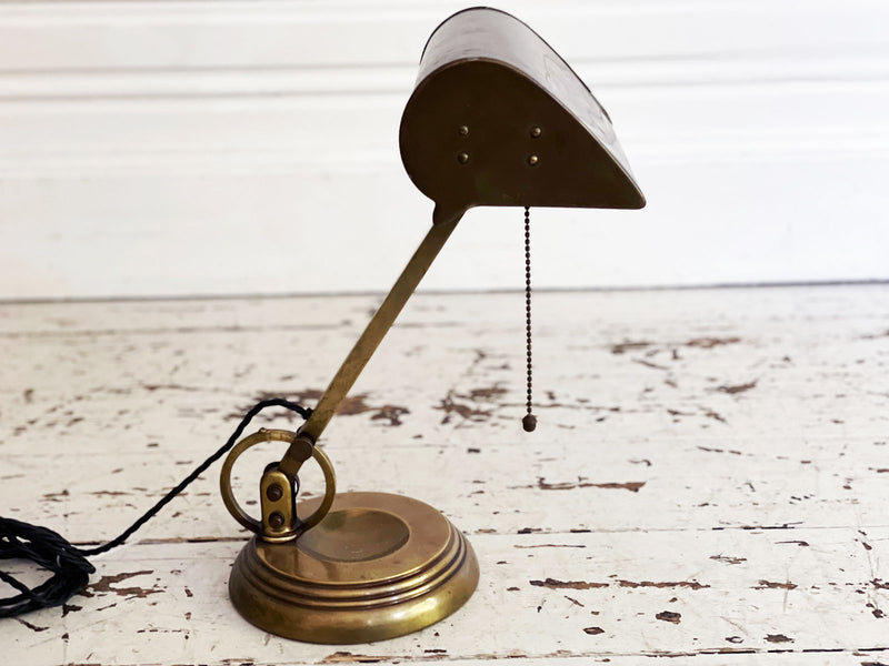 A 1920's Brass Desk Lamp