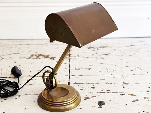 A 1920's Brass Desk Lamp
