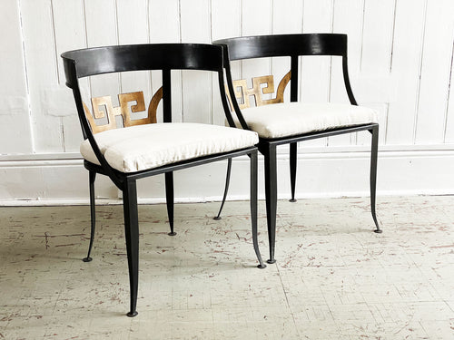 Two Pairs of 1930's French Klismo Metal Chairs - Fine Antiques - Antique Furniture uk - Streett Marburg