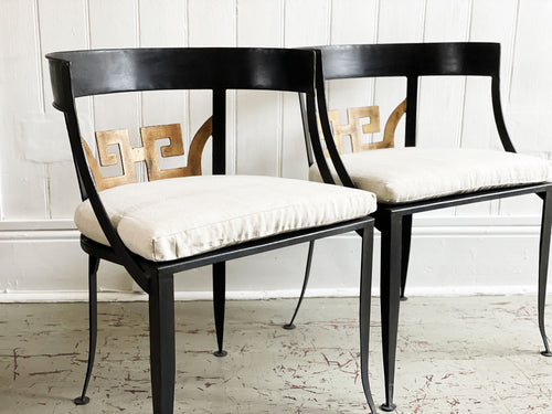 Two Pairs of 1930's French Klismo Metal Chairs - Fine Antiques - Antique Furniture uk - Streett Marburg