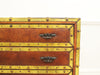 A 1930's French Leather Travelling Chest of Drawers on Brass Stand