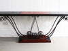 A 1930's Italian Painted Wood & Wrought Iron Console Table
