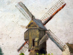 1930's French Oil on Board Painting of a Windmill in a Summer Field