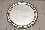 A 1940's Round Mirror with Mosaic Bevelled Frame