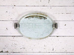 A pretty 1940s Venetian Etched Mirrored Tray with twisted Glass Rim