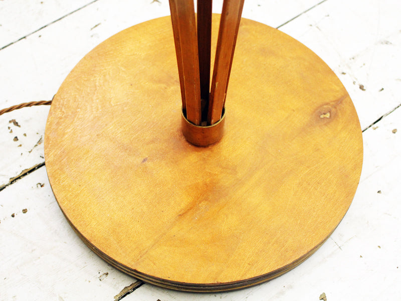 An Unusual 1950's French Wooden Floor Light with Brass Details