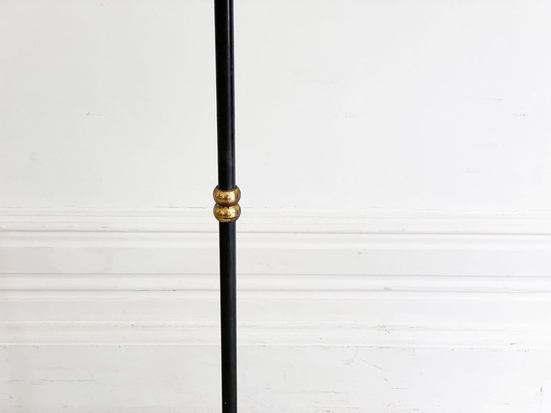 A 1950's French Brass and Steel Adjustable Height Floor Lamp