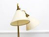A 1950's French Double Headed Floor Light with Original Ivory Shades