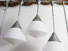 Four Large 1950's French Opaline & Aluminium Pendant Lights