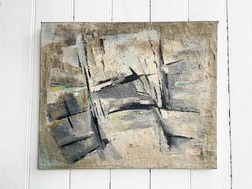 A 1950's French Oil on Canvas Abstract Artwork