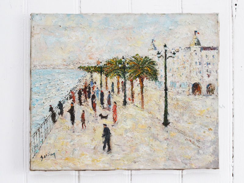 A 1960's Oil on Canvas of Promenade Des Anglais in Nice