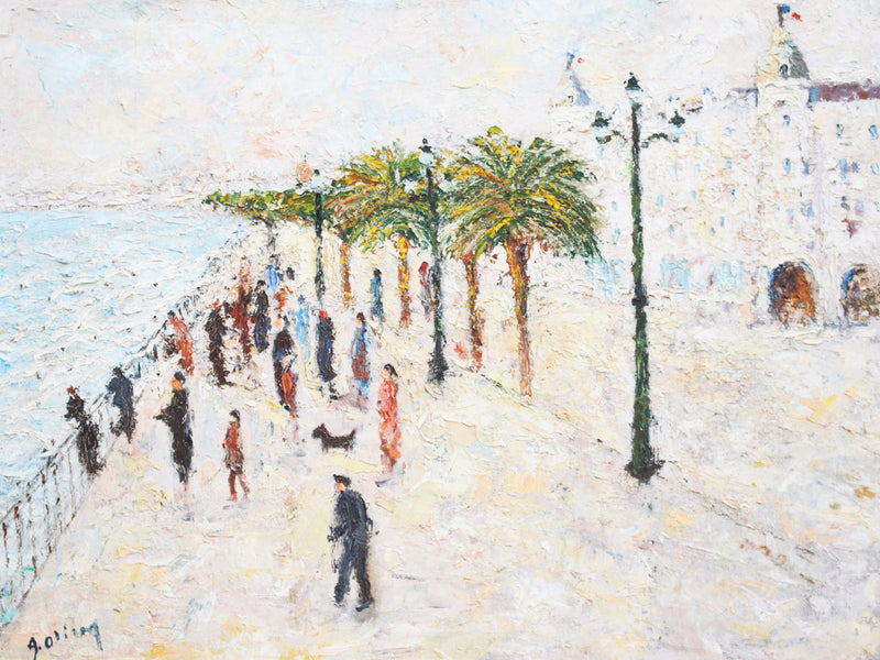 A 1960's Oil on Canvas of Promenade Des Anglais in Nice