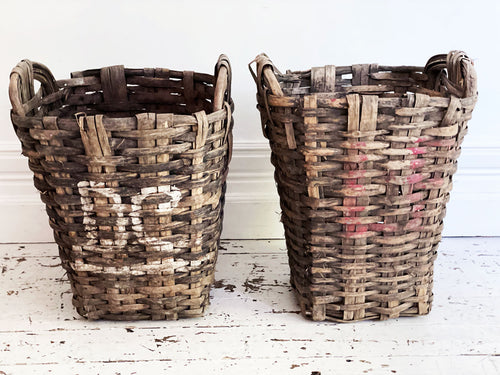 Large Vintage Portuguese Grape Pickers Baskets