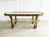 A 1950's Spanish Gilt Metal Coffee Table with Glass Top