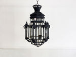 A Large 1950's Spanish Painted Tole & Glass Lantern