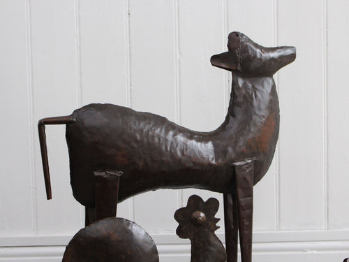 A 1950's Spanish Iron Sculpture of a Lamb