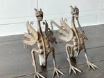 A Pair of 1950's Spanish Gilt Metal Griffin Andirons