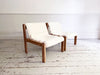 Three Pairs of 1960's French Slipper Chairs with Sheepskin Upholstery