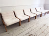 Three Pairs of 1960's French Slipper Chairs with Sheepskin Upholstery