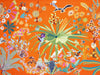 A Fabulous Very Large Appliqué Embroidered 1950's Panel with Orange Background